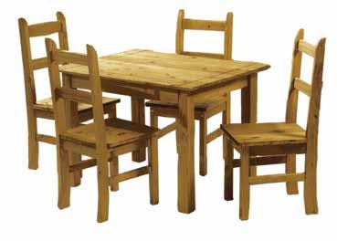 Table Dimensions - L: 1220mm x W: 765mm x H: 740mm Chair Dimensions - W: 410mm x D: 445mm x H: 800mm Prague An affordable Knotty Pine.