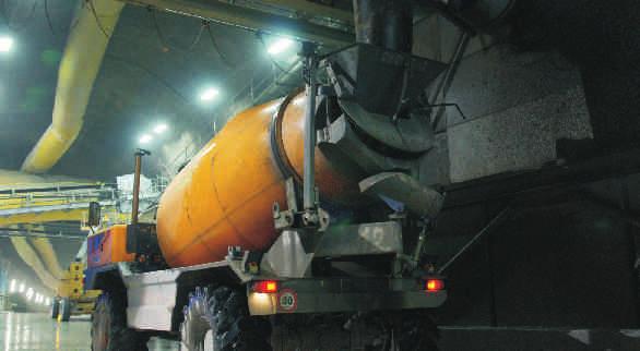 The hopper facilitates loading in concrete plants.