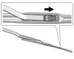 9-32 Vehicle Care To replace the windshield wiper blade: 1. Pull the windshield wiper assembly away from the windshield. 2.