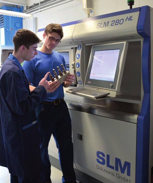 SLM SOLUTION Conformal cooling for mold inserts Oskar Frech currently processes two materials in the SLM 280 machine from SLM Solutions aluminum alloy and tool steel 1.2709.