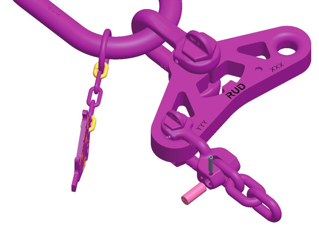 2 Assembly of chain strands (by using clevis shackle) Chain strands are connected to the balancer by using clevis