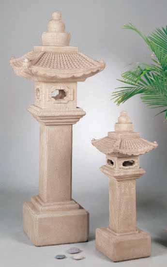 3672 CURVED GREAT PAGODA LANTERN 3 PC., H. 40 in (102 cm), W.