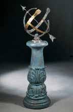 10 in (25 cm) Pedestal shown in Bronze Patina (BP) 2123 MEDIUM ARMILLARY SUNDIAL ENSEMBLE 2 PC., H.