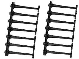 side-to-side or rack-to-rack One Top-Mount Cable Waterfall Tray is included with each rack; a second can be added to the rear of the rack; also works with Adjustable QuadraRack or Adjustable
