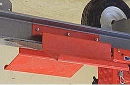 Mount the Log Cradle on the operators side of the wood splitter (Figure 5) and the Log Cradle retaining panel on the opposite side of the H-beam using the three 3/8" bolts and nuts.