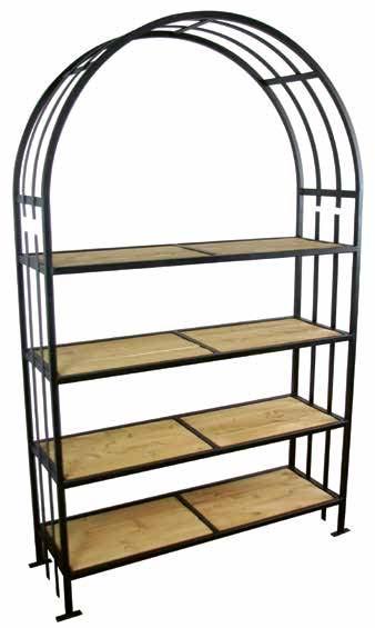 SHELF & SAUCER Displays Arch Display Features: Solid one piece construction no assembly required Durable black powder coated Ʈnish on a steel frame Stained wood shelves included 14