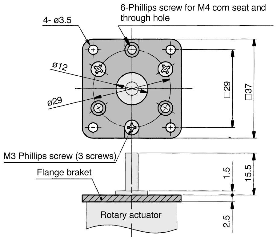P217-2 P21-2 P216-2 P218-2 Notes) No flange metal fittings (with Phillips screw) are mounted