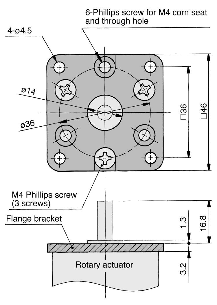 The mounting location of flange metal fittings onto the body of rotary actuator can be adjusted
