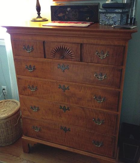 Five Drawer Chippendale Chest This simple Chippendale chest is especially desirable because of its narrow width.