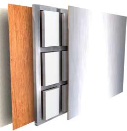 Smooth gel coat fiberglass wall 1-1/2 thick foam insulation 1-1/2 x 1-1/2 square tubular