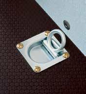 (Beavertail only) Lashing Ring Recessed hinged ring providing secure floor level fixing point.