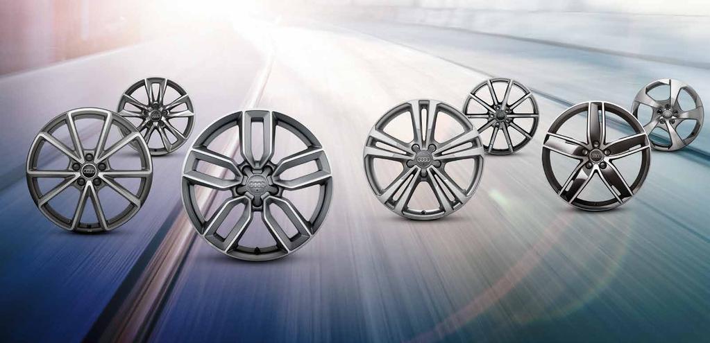 17 x 7.5J 5-arm kinetic design alloy wheels 18 x 7.5J 10-spoke design alloy wheels in matt titanium look, diamond cut finish 18 x 7.