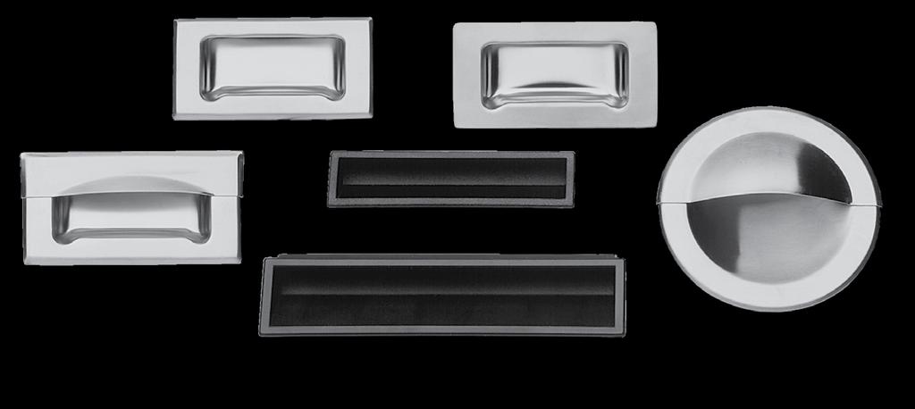 Recessed Pulls OMPONENT E OOR PULL Stainless Steel with Frame eveled Edge MOEL NO. P62-1010 RETINING LOKNUTS PROVIE 4-3/4 (120mm) 2-7/16 (62mm) REESSE PULLS REF.