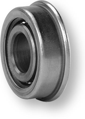 5000 Series Single Row Unground Flanged Radial Bearings (con t) RADIAL UNGROUND BEARING EASY TO USE INCH DIMENSIONS MODERATE LOADS MAX SPEED RANGE - 1000-1200 RPM HARDENED RINGS FULL COMPLEMENT OF