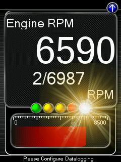 the shift light flash. Press [OK] to save the RPM you have selected. By default, the shift light RPM is set above the stock redline.