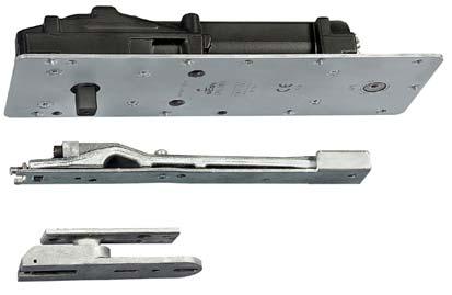D&E transom closer - DEGRL100 D&E transom closer The DEGRL100 transom closer is a double action door closer that is installed in the transom of the door. Fully adjustable closing and latching action.