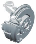 The service brake function and the floating caliper are integrated in one aluminium floating caliper.