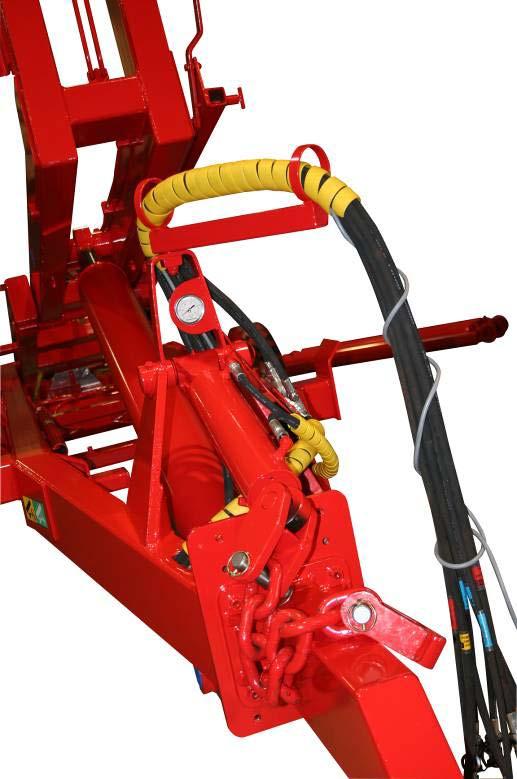 1.4.13. Frame lock The hydraulic frame lock is used to lock the frame during the exchange function. The manometer is present to indicate the tensile force on the cylinder.