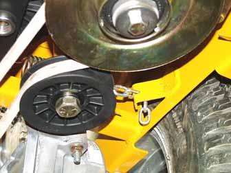 Re-install the deck drive belt on the electric clutch pulley and make sure it is routed properly on all the deck pulleys. 7.