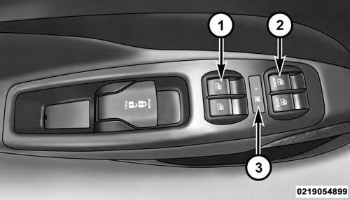 26 THINGS TO KNOW BEFORE STARTING YOUR VEHICLE WINDOWS Power Windows If Equipped Power Window Switch Panel 1 Rear Window Control Buttons If Equipped 2 Driver Passenger Window Control Buttons 3