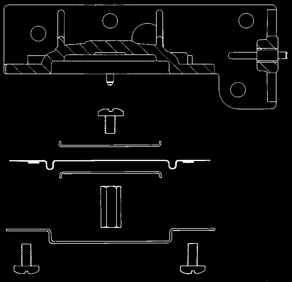 Place the flexure over the alignment pins extending from the summing beam and input module.