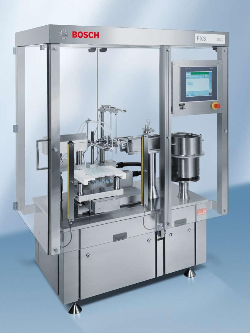 FXS 2020 the perfect packaging solution A fully automatic filling and sealing machine for pre-sterilized nested syringes in a tub such as BD Hypak SCF Clinical trial line: FXS 2020 in line with semi