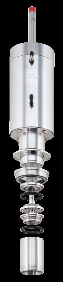 Double Seat Valves Divided Valve Disks for Maximum Security KIESELMANN double seat valves are leak-proof valves and serve to separate incompatible products in automatic process plants without