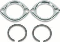 Flanges, Tuning Accessories & Baffles HOOKER FLANGES AND REPLACEMENT GASKETS 27250HKR Flange kit - Chrome flanges and C Clips for all EVO and Twin Cam Harleys skin packaged on a Hooker display card