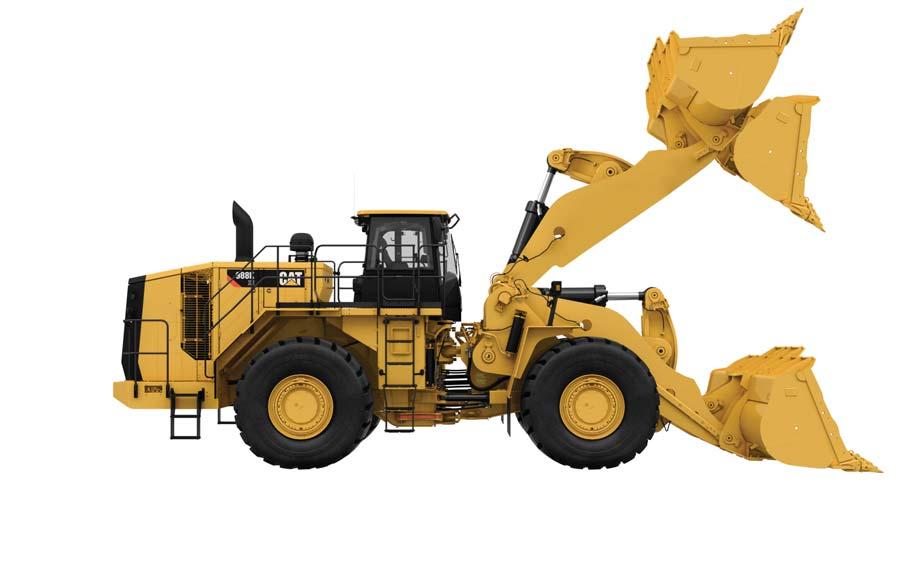 988K XE Wheel Loader Specifications Dimensions All dimensions are approximate. 14 13 12 2 1 3 11 4 10 9 5 7 6 8 Standard Li High Li 1 Ground to Top of ROPS 4187 13.7 4187 13.