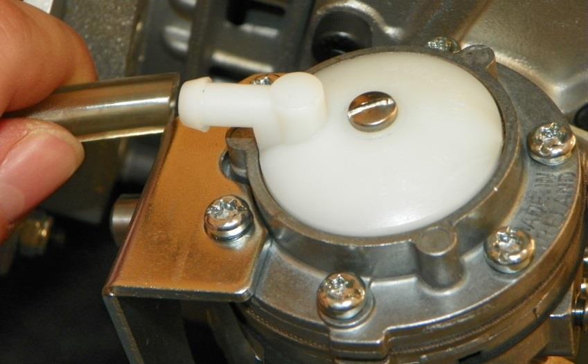 FINAL STEP - AFTER THE COMPLETE INSTALLATION OF THE ENGINE ON THE CHASSIS. CONNECT THE FUEL FEED HOSE TO THE INLET FITTING ON THE CARBURETTOR CAP. (SEE FIG. 10) 2.