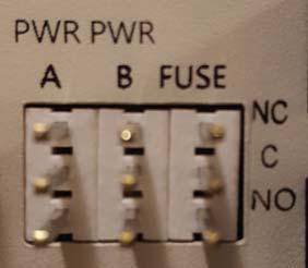 Also, check that PWR A LED on front of panel turns on (green). PWR B LED and both FUSE LEDs must be off. 13.