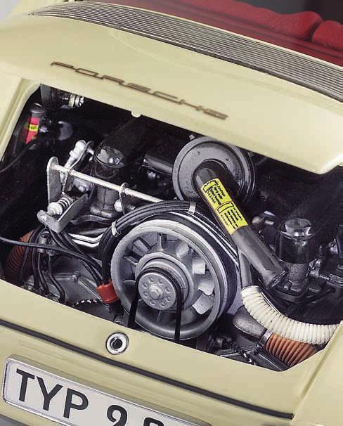 . Highly detailed six-cylinder boxer engine, complete with all pipes and cabling.