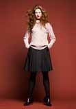 86 O XS, S, M, L, XL 100% Silk Short Pleated Floral Skirt 419 V Sweater 422 V Wristlets 421 V Collar