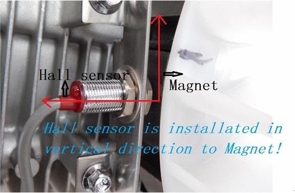 Note: The clearance between Hall sensor and Magnet is better at 3-5mm.