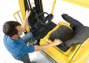 Superior Operator Compartment Easy-to-use 3-point entry design of operator compartment uses a large molded hand grip, hip restraint and open anti-slip step with a low step height to minimize