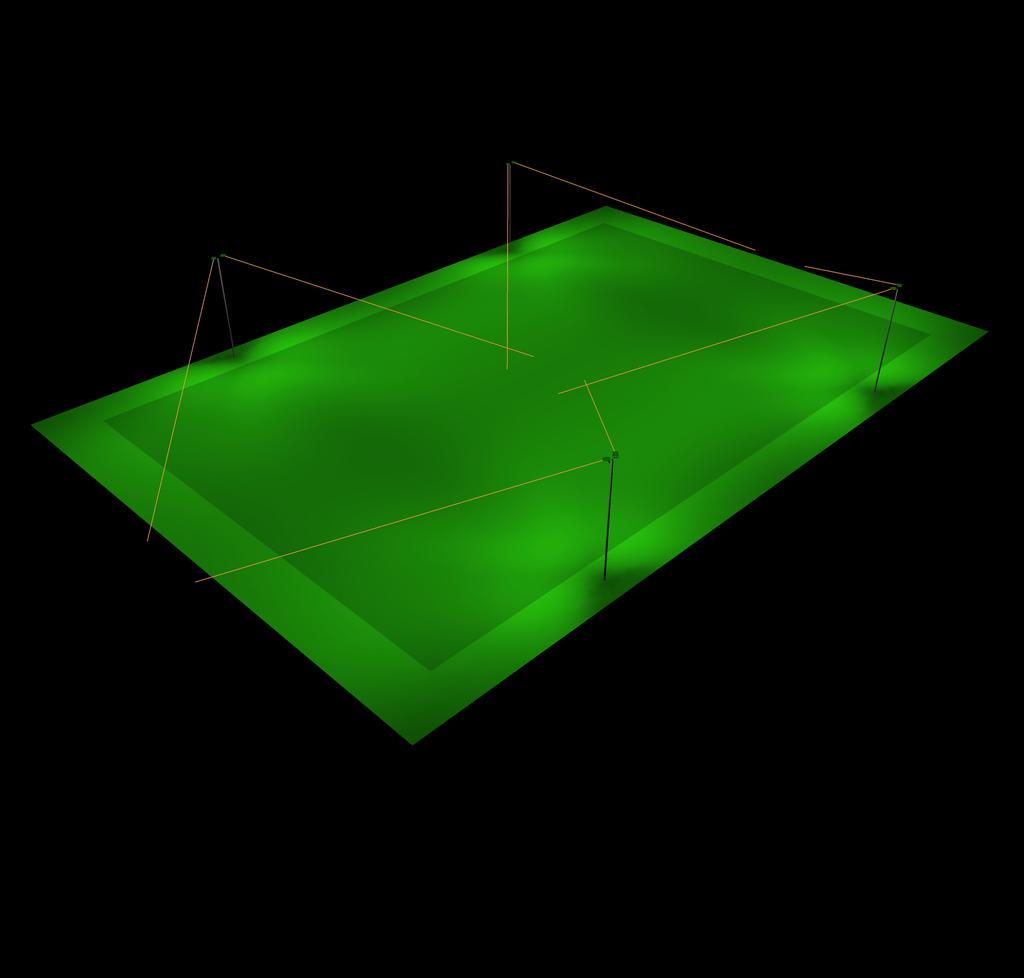 2.3 Calculation results, Football pitch 75 lux 2.3.2 3D luminance, View