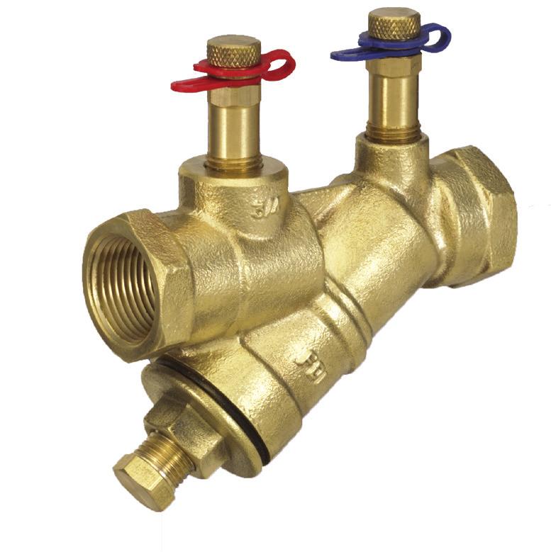 The AC comes with two pressure/temperature ports as shown. The ball valve and union provide a compact unit that saves space and insulation costs.