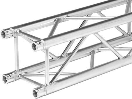 F34 SQUARE TRUSS F34 SQUARE Truss for Installations, Tradeshows & Production Companies TECHNICAL DATA Outside Diameter: 290mm - 11 7/16 in Outside Tubing: Wall Thickness: Bracing: 50mm - 2 in 2mm - 0.