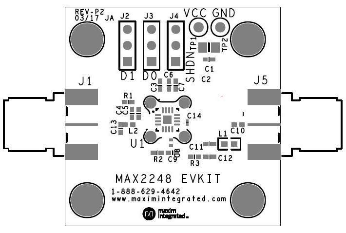 MAX2248 EV Kit PCB Layout Diagrams MAX2248
