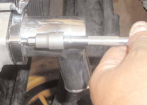 A S&P 2004-up 360/45 degree swivel waterneck is installed to ease the installation of the lower radiator hose.