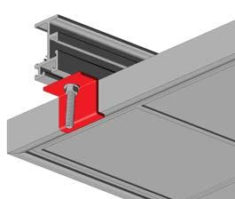 Position end clamp with hole facing upwards and center hole over bolt.