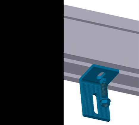 L-Foot to I-Beam Attachment Diagonal bracing can be installed between a vertical Post and the I-Beam using an L-Foot.