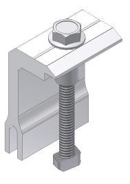 EZ SunBeam Components Portrait End Clamp Kit, fits panel height from 31 to 50 mm.