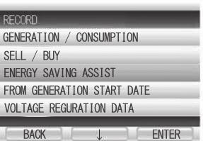 [2]Viewing Energy Saving Assist Records 1 Press [RECORD] on the home screen. A screen appears where you can select the type of record to view.
