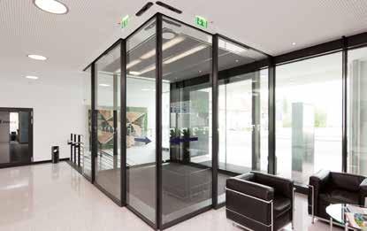 The GEZE automatic folding door system, with the 7 cm drive height characteristic of the series, guarantees maximum passage height for conversions, for example.