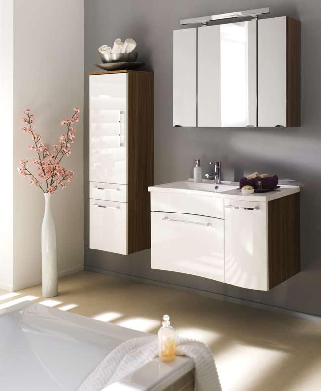 This tastefully designed bathroom line, with its wave form, soft closing,