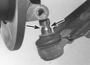 Suspension and steering 10 5 2.17 Lower suspension arm balljoint showing annular groove (arrowed) 3.