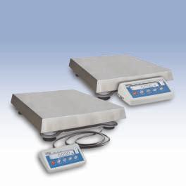 platform (version WTC/R). Scale is manufactured in mild steel, stainless stell weighin pan. Scales are equipped with two power supply options: mains or batteries (6 x AA).