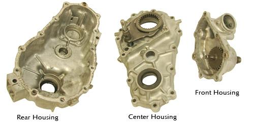 In these instructions, we refer to the different transfer case housing sections by