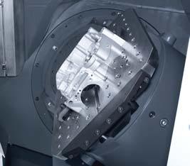 A large B-axis swivel range also offers -20 machining angles for greater